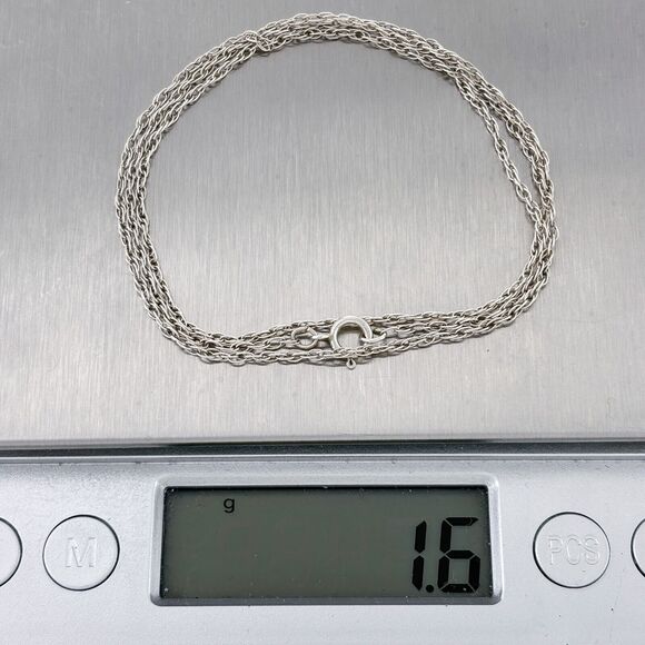 Vintage Sterling Silver 925 1.4mm Rope Chain Necklace 19.25" - Picture 3 of 3